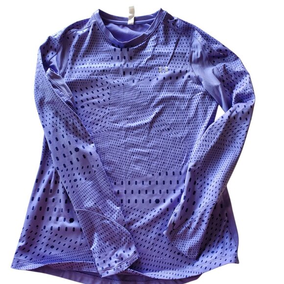 Under Armour Purple Long Sleeve Crew Neck Shirt Cold Gear - Large - Picture 1 of 15